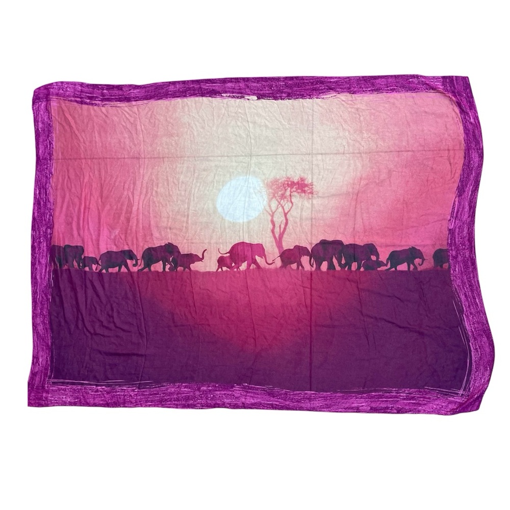roda silk modal blend Purple Elephant Silhouette  xl scarf wrap